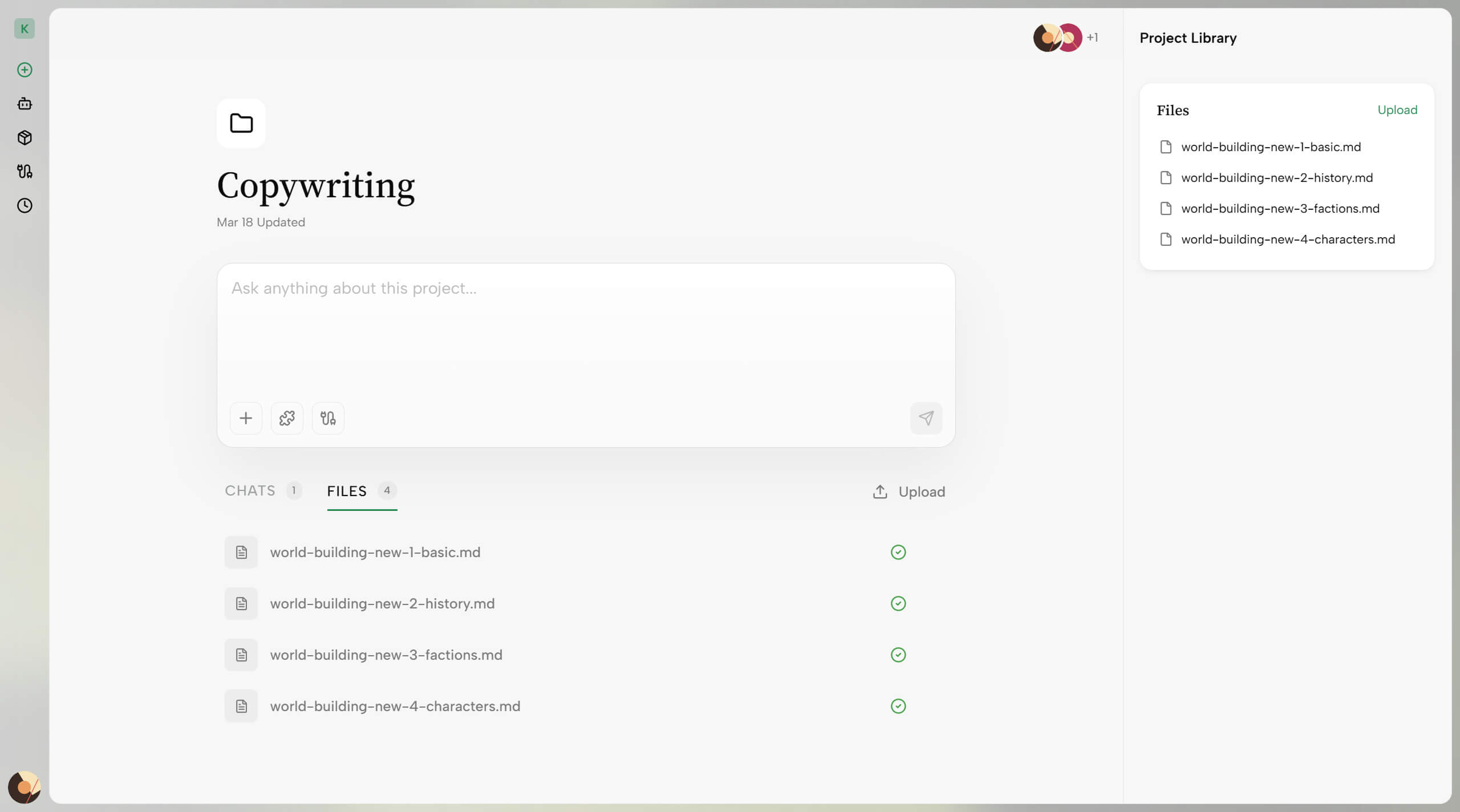 Kollab knowledge base with documents, source-linked citations, and AI-generated insights for the team.