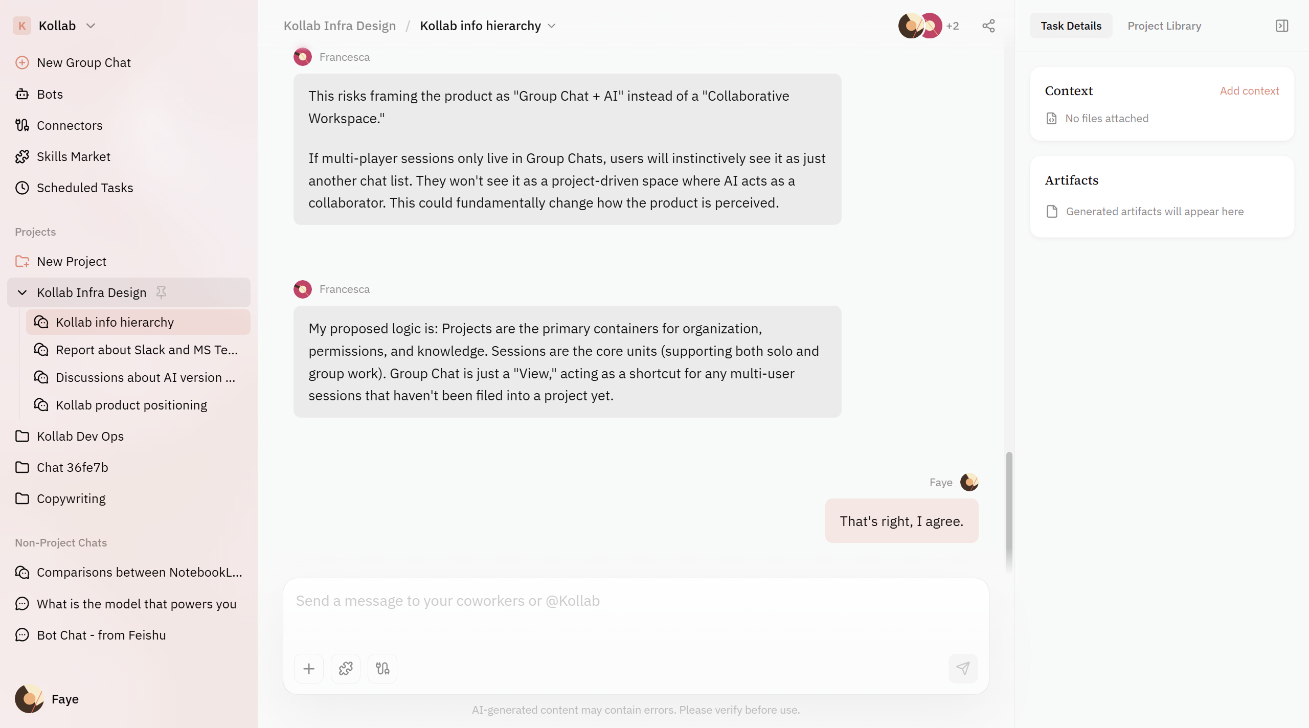 Shared Workspace for Team Execution