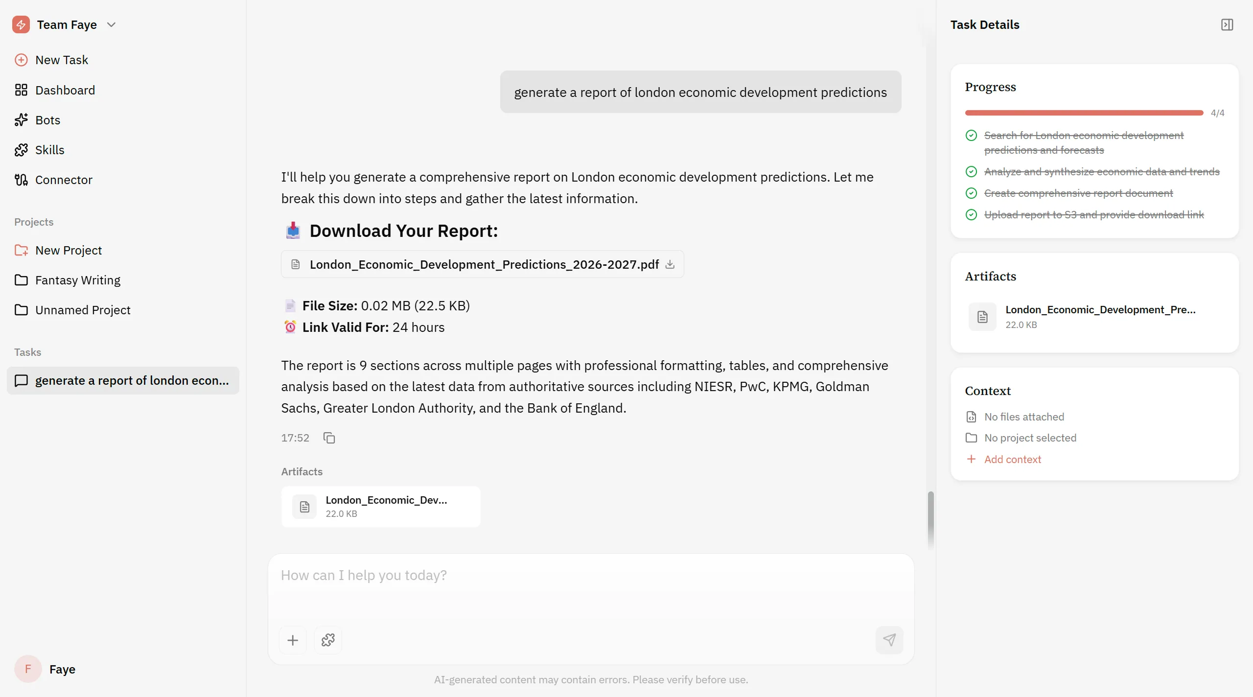 Kollab 中由 Bots 从 Slack 同步到共享文档的周报。
