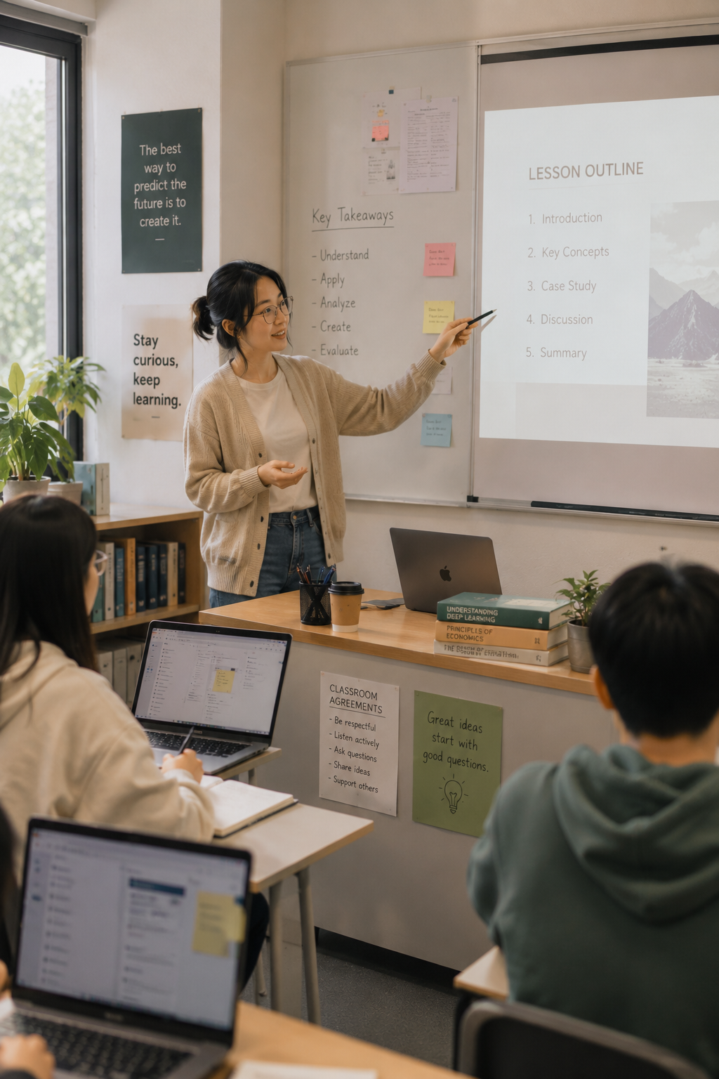 Educators를 위한 Kollab AI 워크스페이스 창작 장면: 가진 자료로 더 빠르게 수업 준비