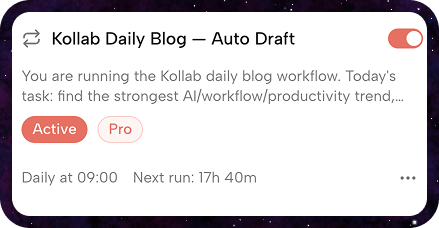 Kollab 정기 AI 콘텐츠 제작 작업 카드 2